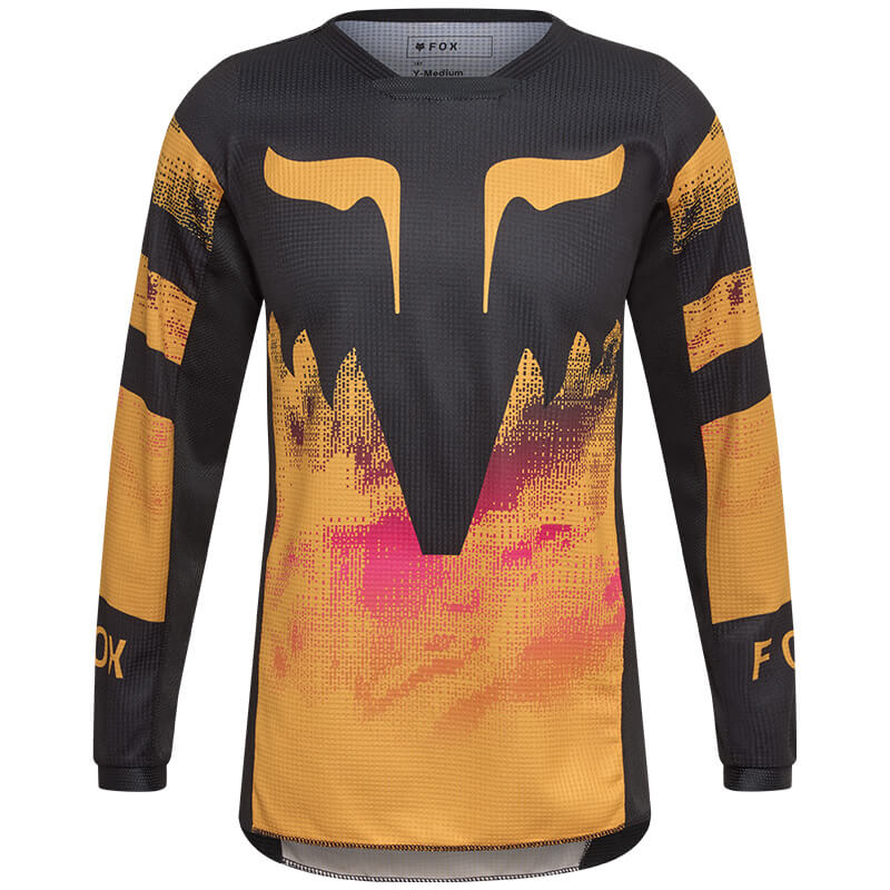 maillot enfant fox racing 180 kairos orange rose