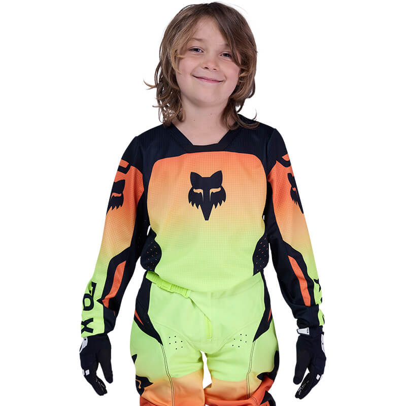 maillot enfant fox racing 180 shield jaune mx