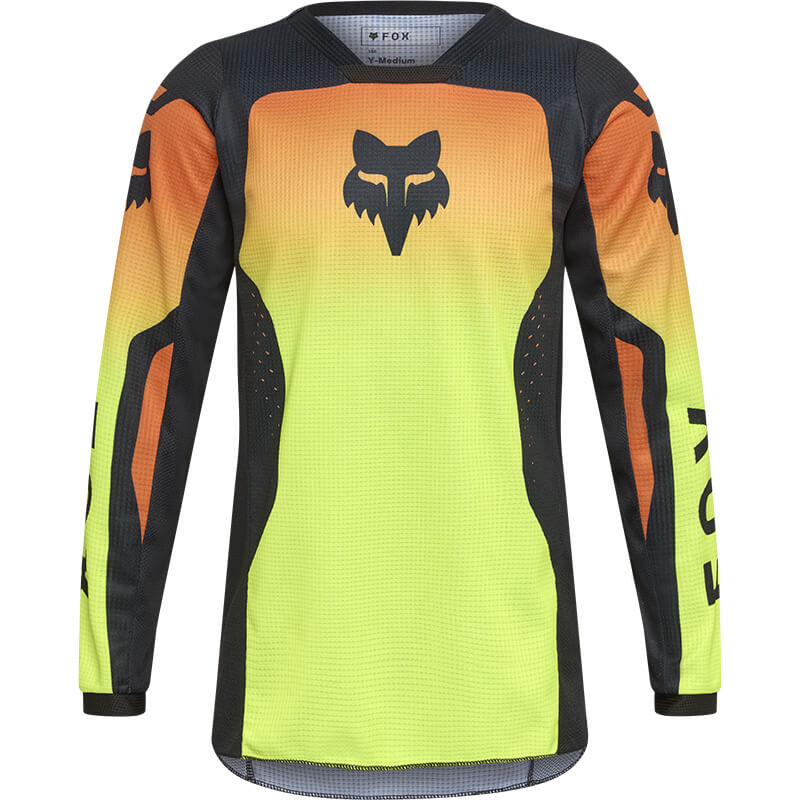maillot enfant fox racing 180 shield jaune orange