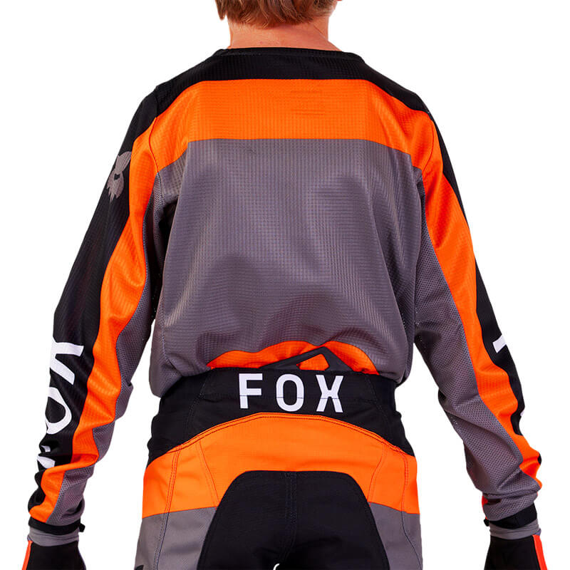 maillot enfant fox racing ballast noir orange 2024 cross mx