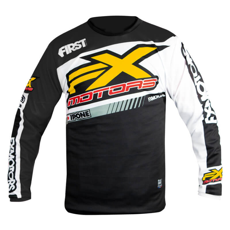 maillot enfant fxmotors racing line noir 2021 mx