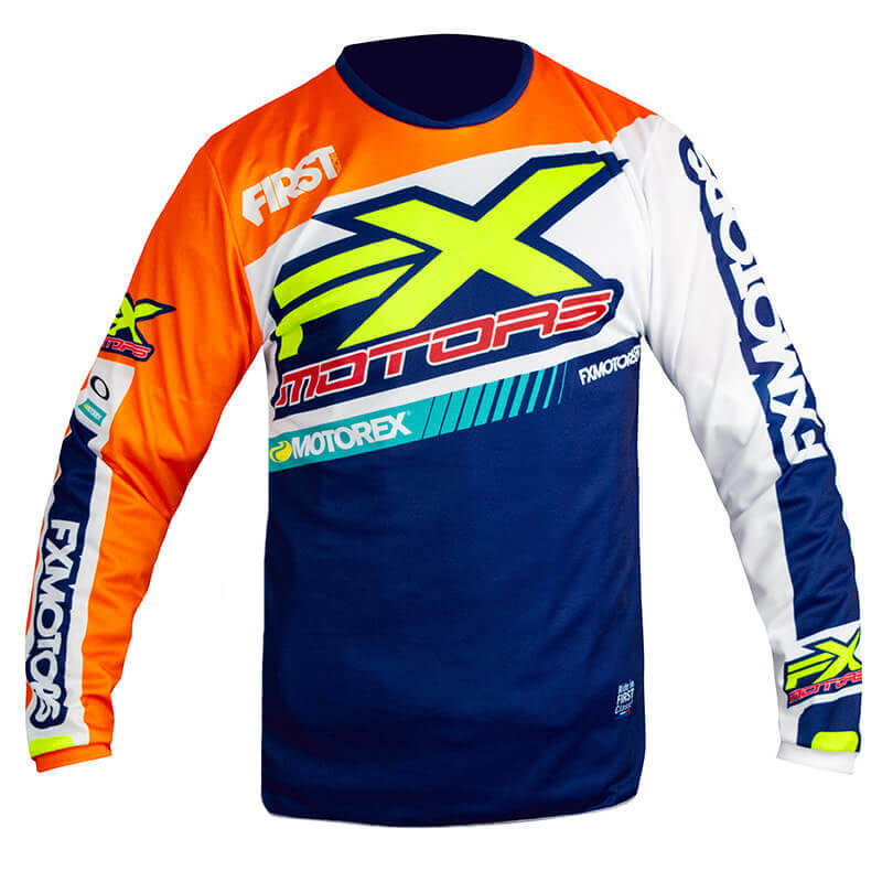 maillot enfant fxmotors racing line orange 2021 mx