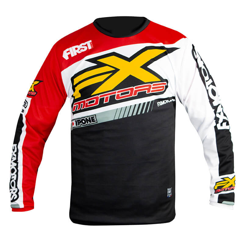 maillot enfant fxmotors racing line rouge 2021