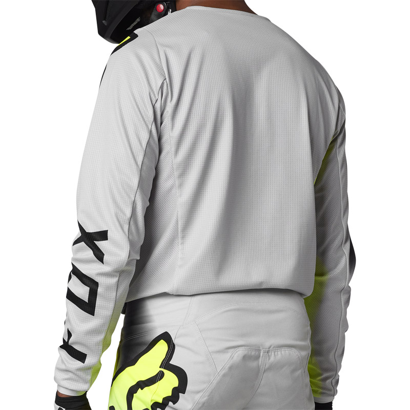 maillot fox 180 toxsyk 2023 gris jaune fluo cross