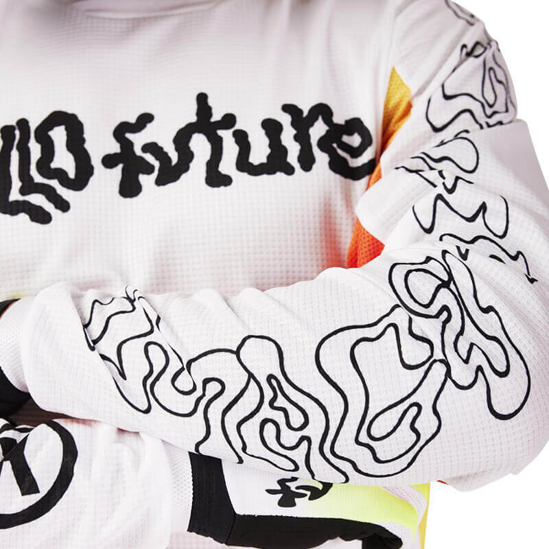 maillot fox racing 180 hello future blanc 2025 sx mx