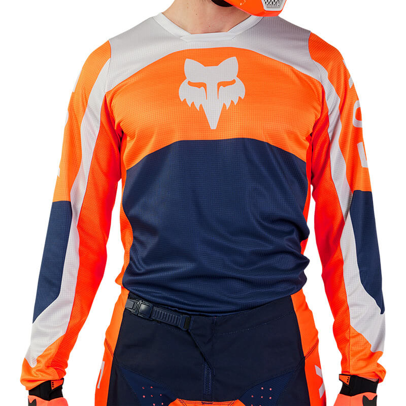 maillot fox racing 180 nitro navy orange 2024 cross