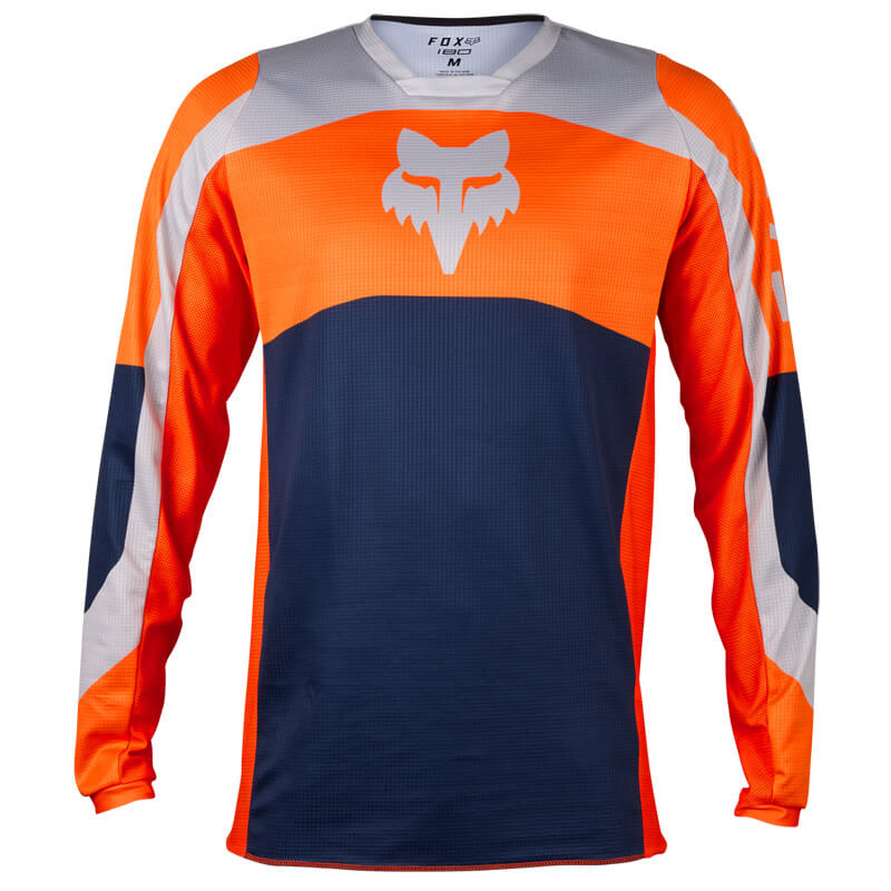 maillot fox racing 180 nitro navy orange 2024