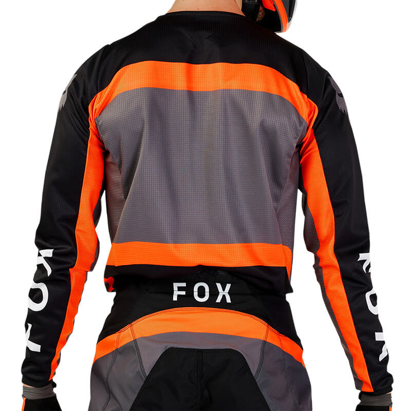 maillot fox racing ballast noir orange 2024 enduro mx