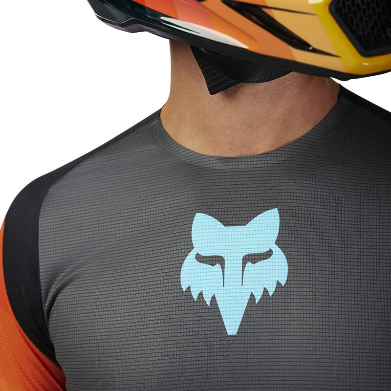 maillot fox racing flexair grid gris orange 2025 head mx