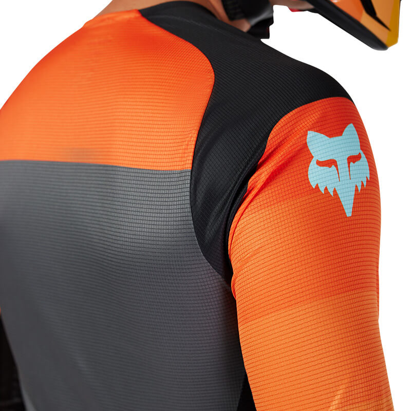 maillot fox racing flexair grid gris orange 2025 motocross mx