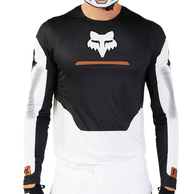 maillot fox racing flexair optical noir blanc 2023 cross mx