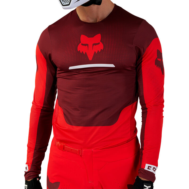 maillot fox racing flexair optical rouge 2023 cross mx