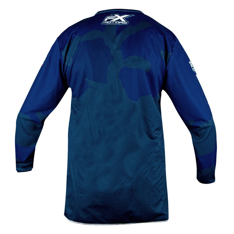 maillot fxmotors camo bleu marine 2021 cross