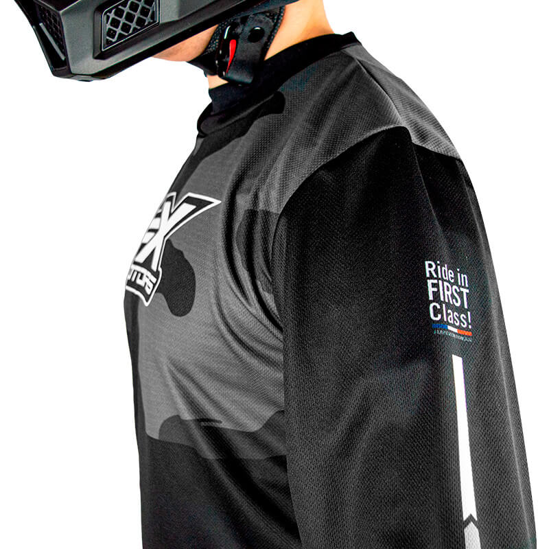 maillot fxmotors camo noir 2021 enduro mx