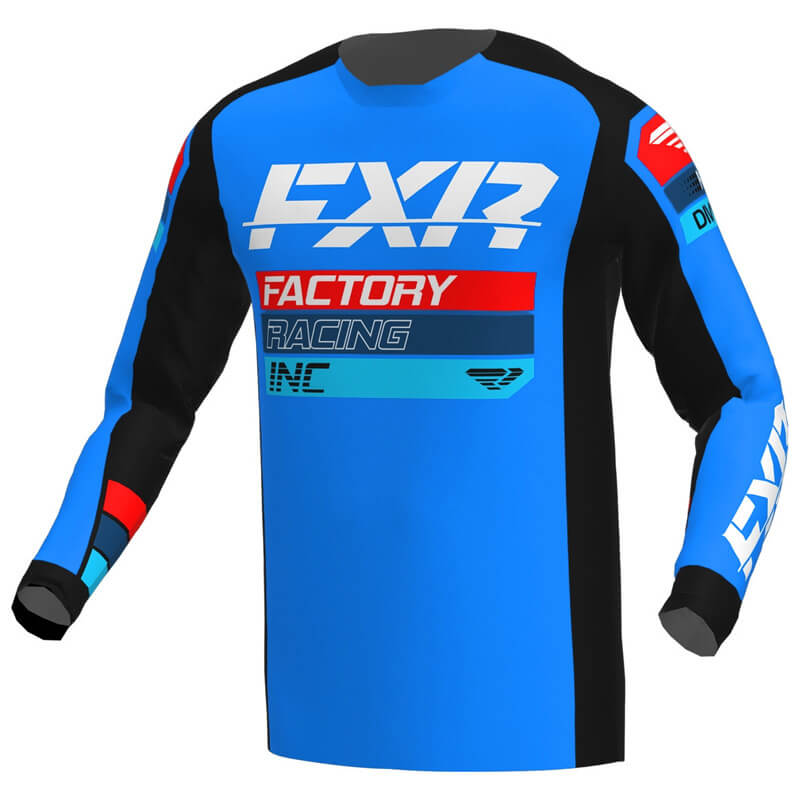maillot fxr racing clutch bleu rouge 2023