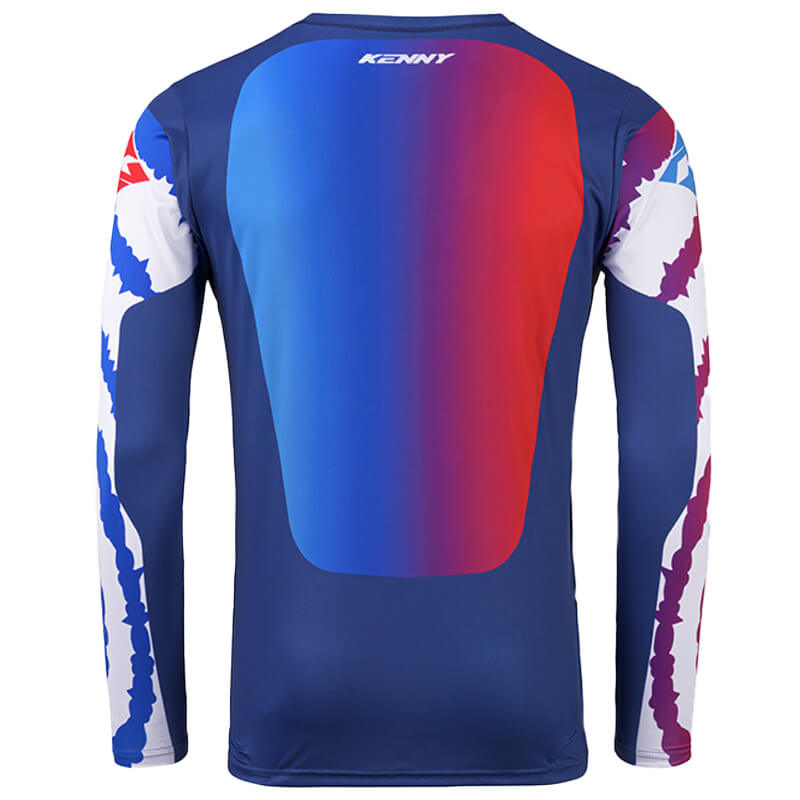 maillot kenny force spiral bleu blanc 27 cross