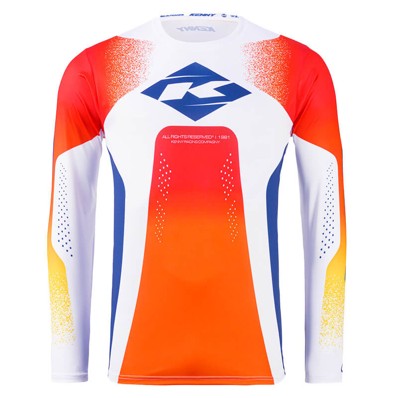 maillot kenny track blast orange blanc 27