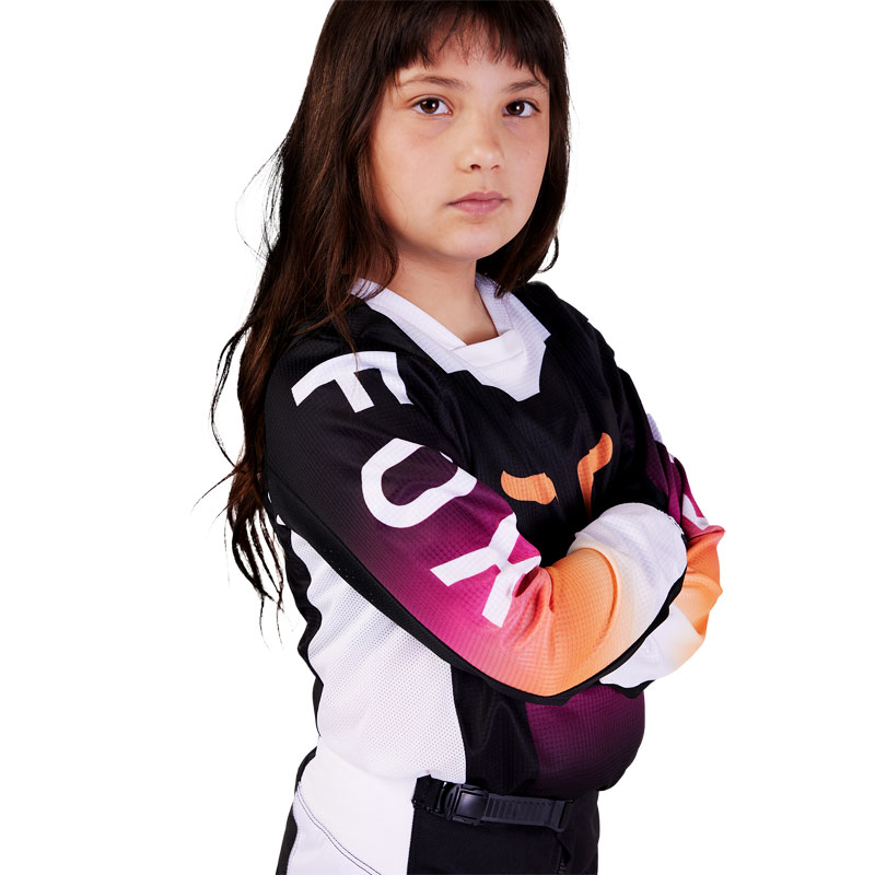 maillot kid fox racing 180 flora noir rose 2024 sx