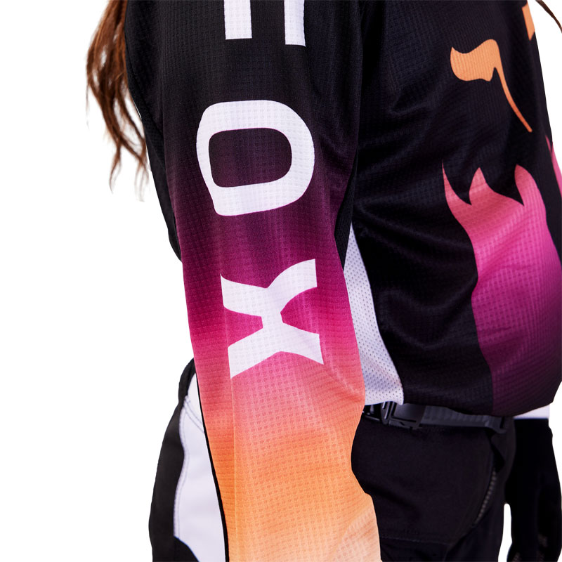 maillot kid fox racing 180 flora noir rose 2024 tt