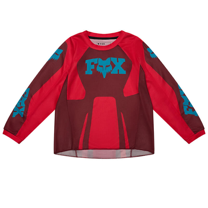 maillot kids fox racing 180 raid rouge 27 sans