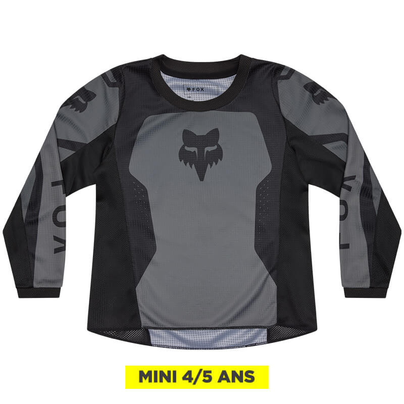 maillot kids fox racing 180 shield gris
