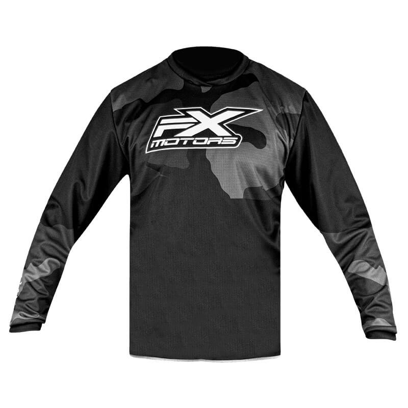 maillot motocross fxmotors camo noir 2021 mx