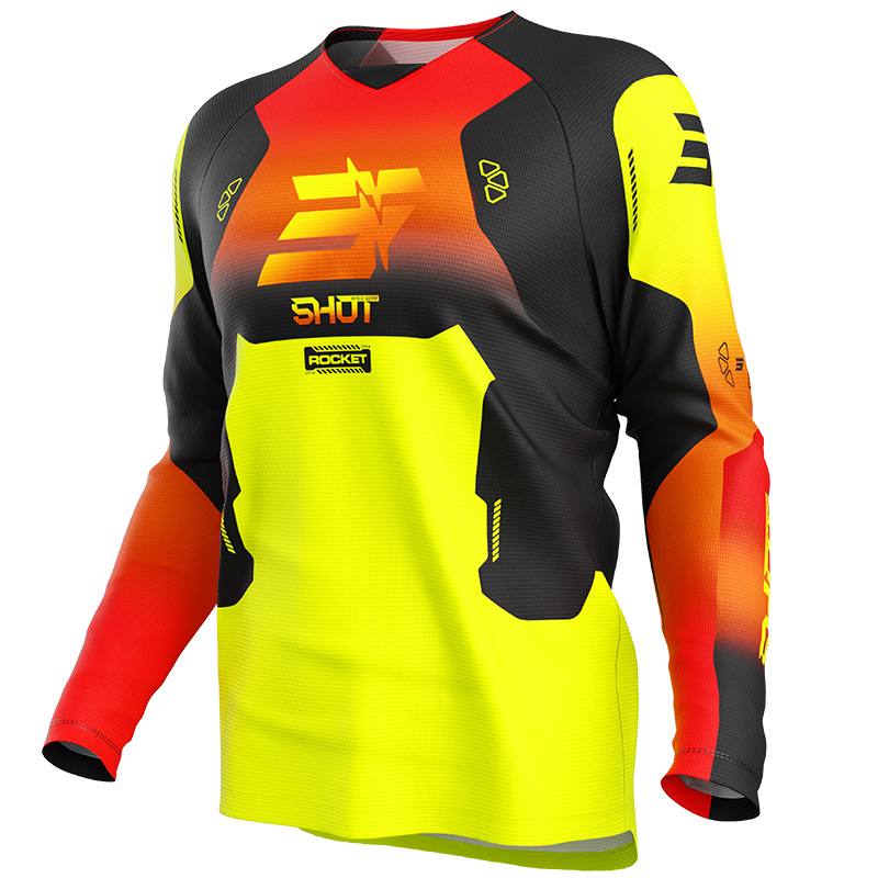 maillot shot draw rocket neon jaune