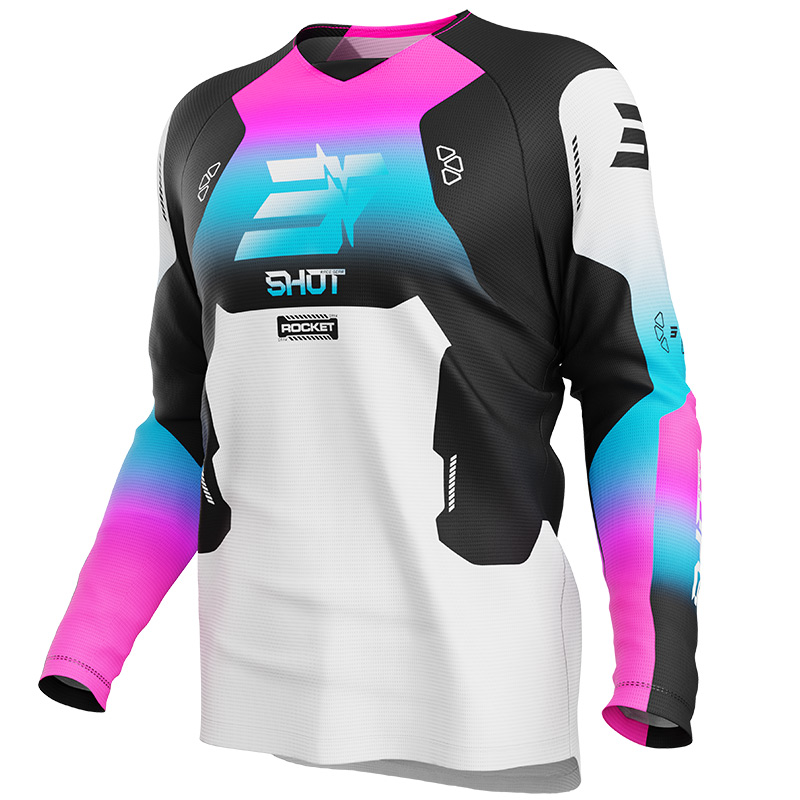 maillot shot draw rocket rose bleu