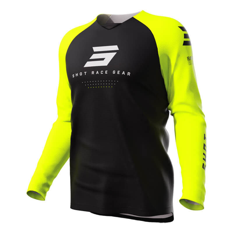 maillot shot raw escape 2023 jaune fluo mx