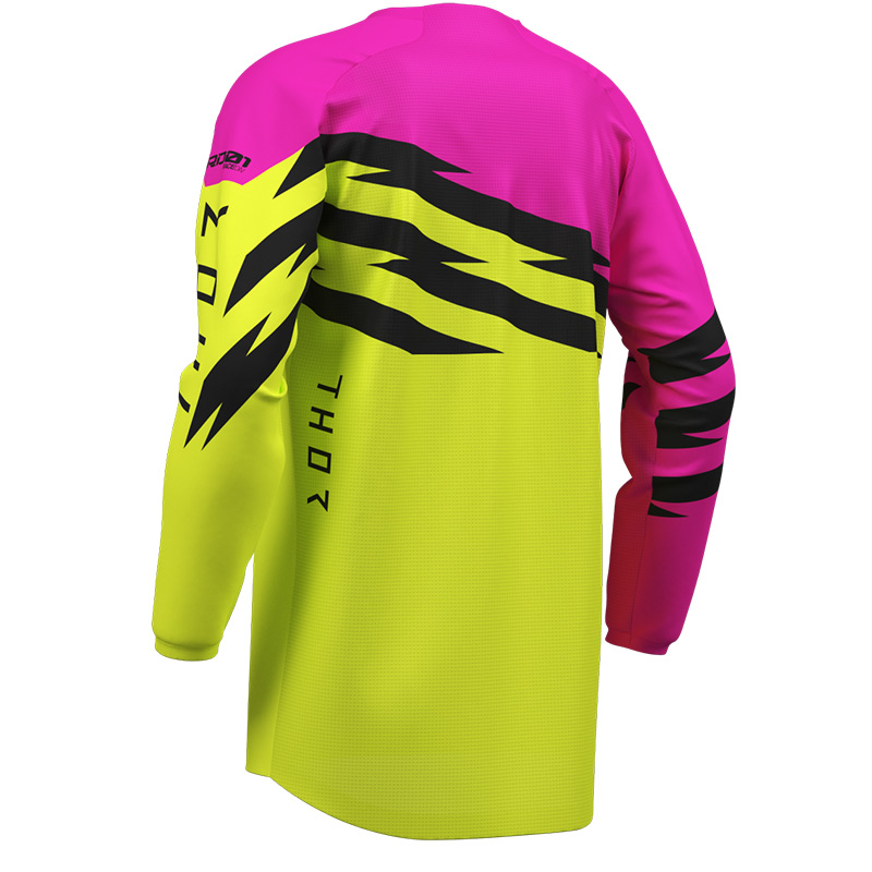 maillot thor mx 27 enfant launchmode shockie jaune rose moto