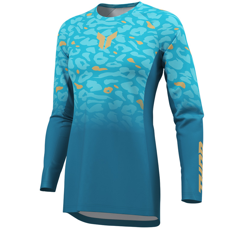 maillot thor mx 27 femme launchmode spotted turquoise moto