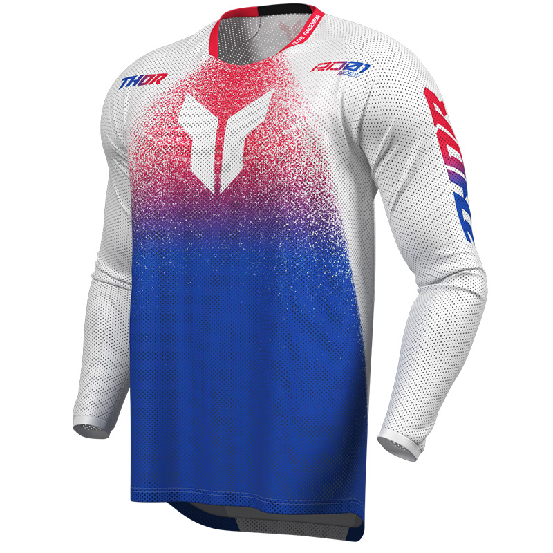 maillot thor mx 27 launchmode air darkside bleu blanc rouge cross