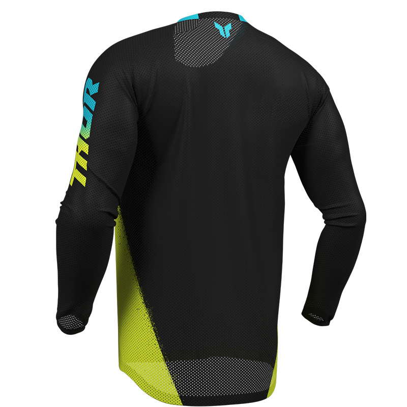 maillot thor mx 27 launchmode air darkside noir bleu jaune moto