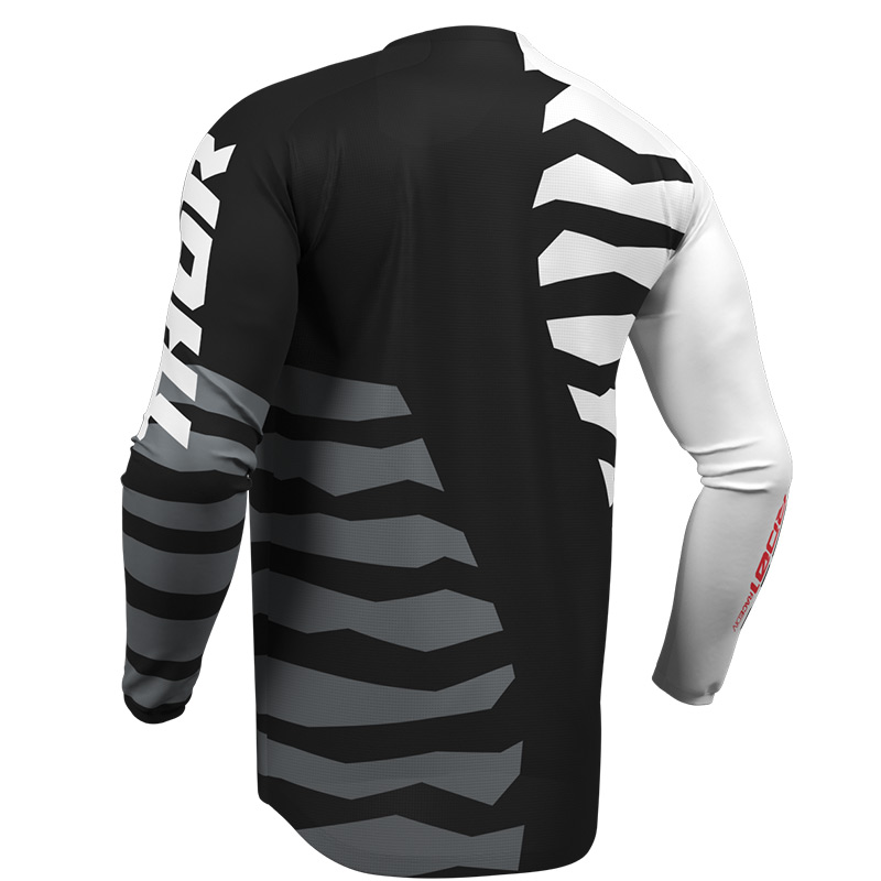 maillot thor mx 27 launchmode shredder noir blanc moto