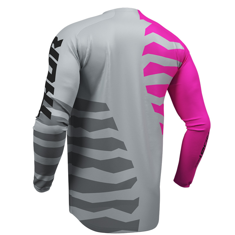 maillot thor mx 27 launchmode shredder rose gris cross