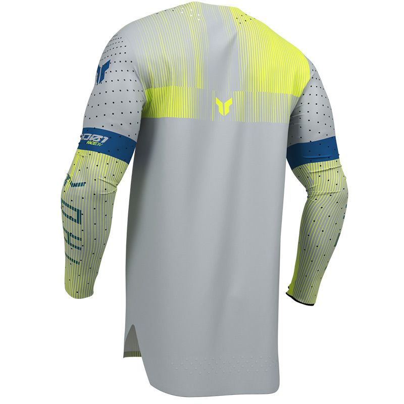 maillot thor mx 27 sportmode vanish gris jaune moto