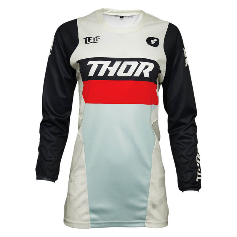 maillot thor mx femme pulse racer blanc bleu 2021