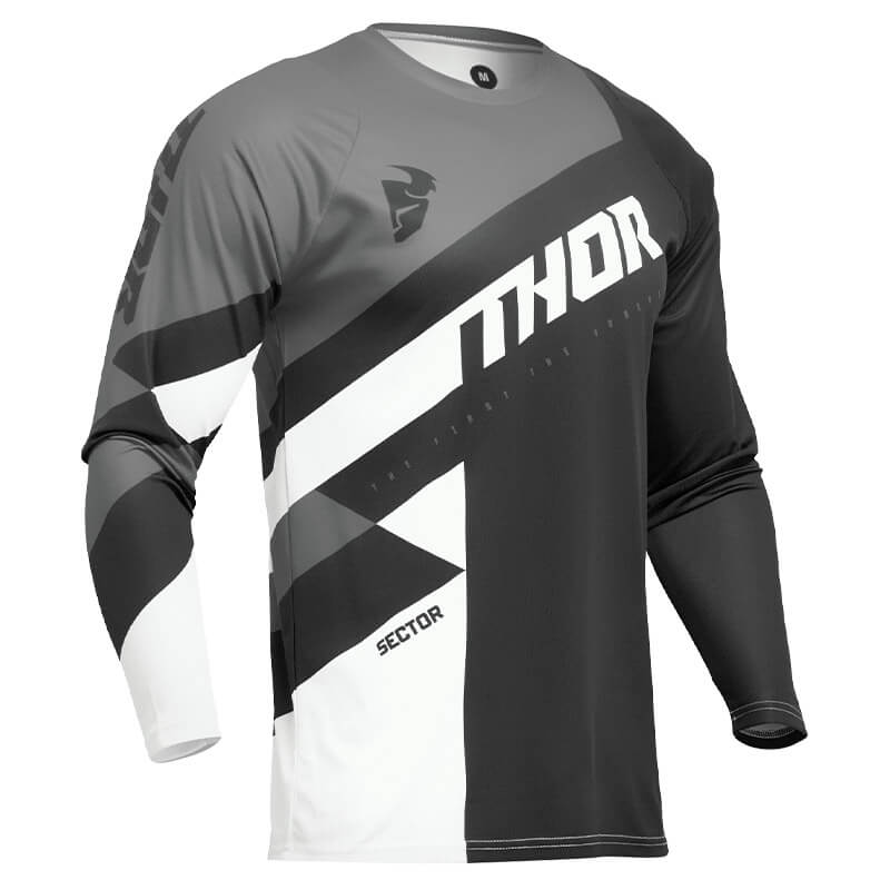 maillot thor sector charcoal 2024 gris blanc mx