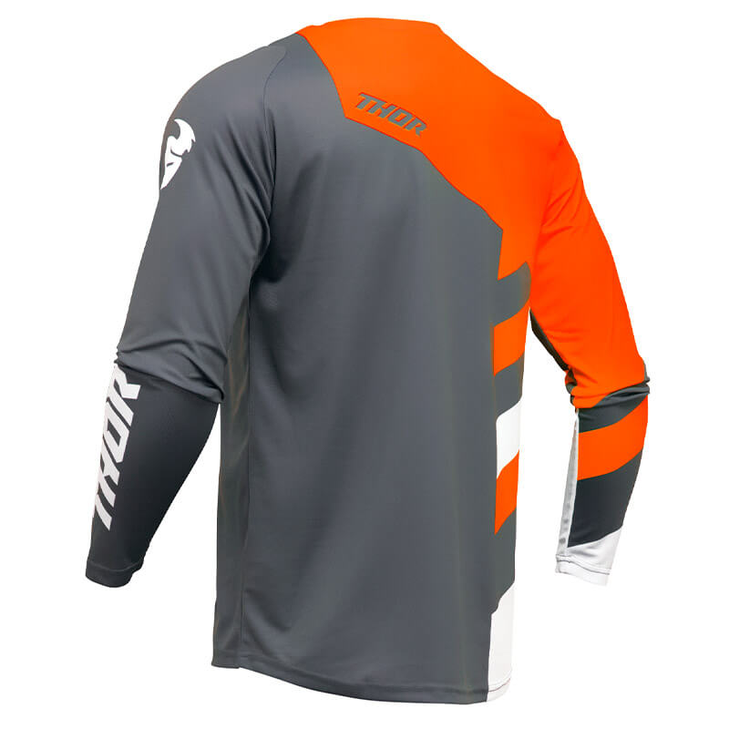 maillot thor sector charcoal 2024 orange fluo motocross
