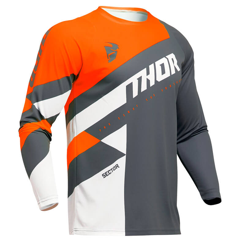 maillot thor sector charcoal 2024 orange fluo mx