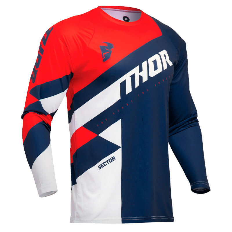 maillot thor sector checker 2024 bleu blanc rouge