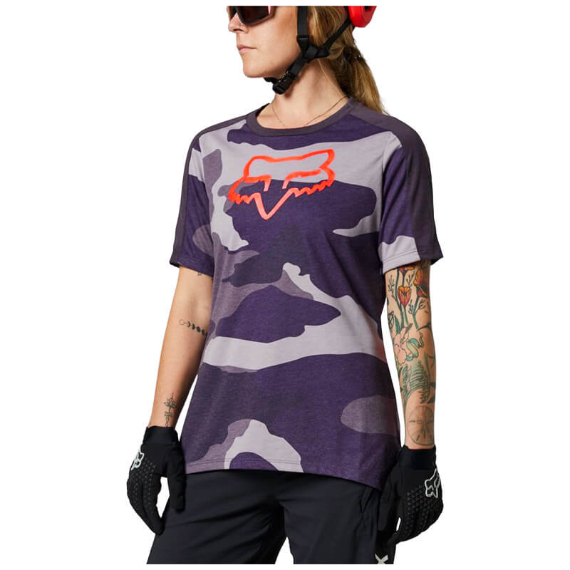 maillot vtt femme fox racing ranger dri release 2022 camo enduro