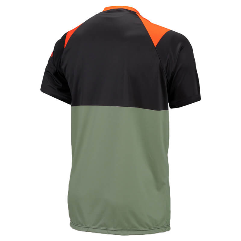 maillot vtt kenny charger mc orange vert 2021 velo mtb