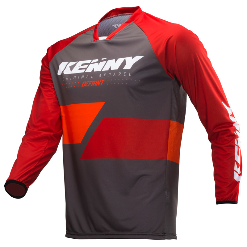 maillot vtt kenny defiant gris rouge 2019