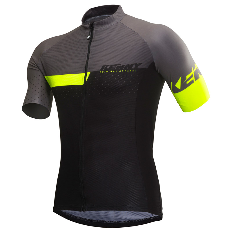 maillot vtt kenny xc gris jaune fluo 2019