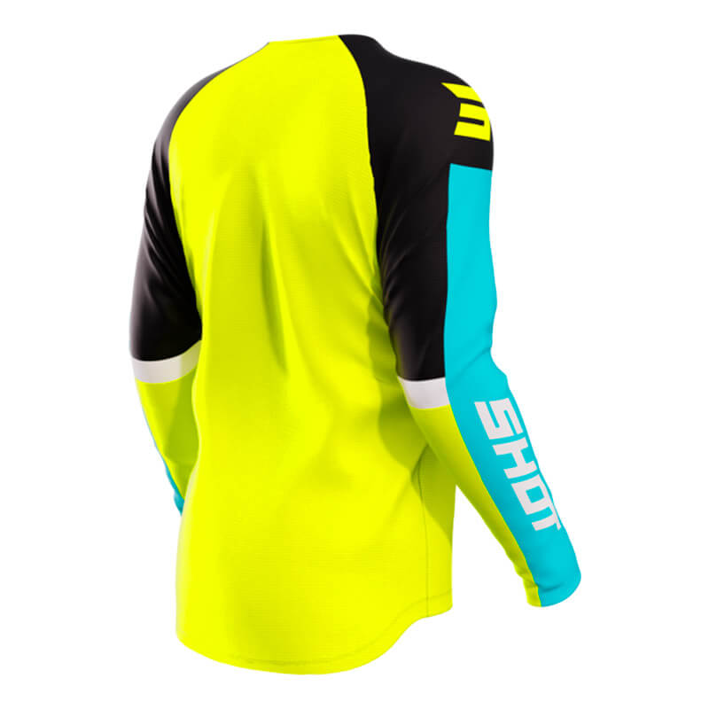 maillot youth shot draw 2024 jaune fluo motocross mx