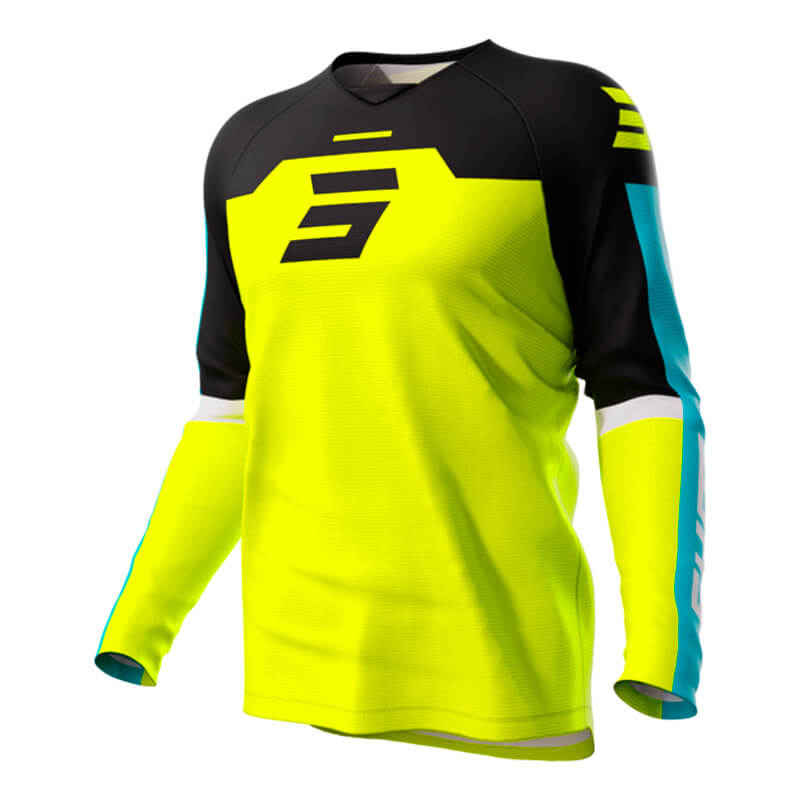 maillot youth shot draw 2024 jaune fluo mx