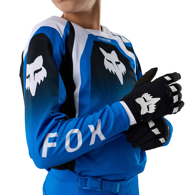maillot yth fox racing 180 frame bleu 27 cross