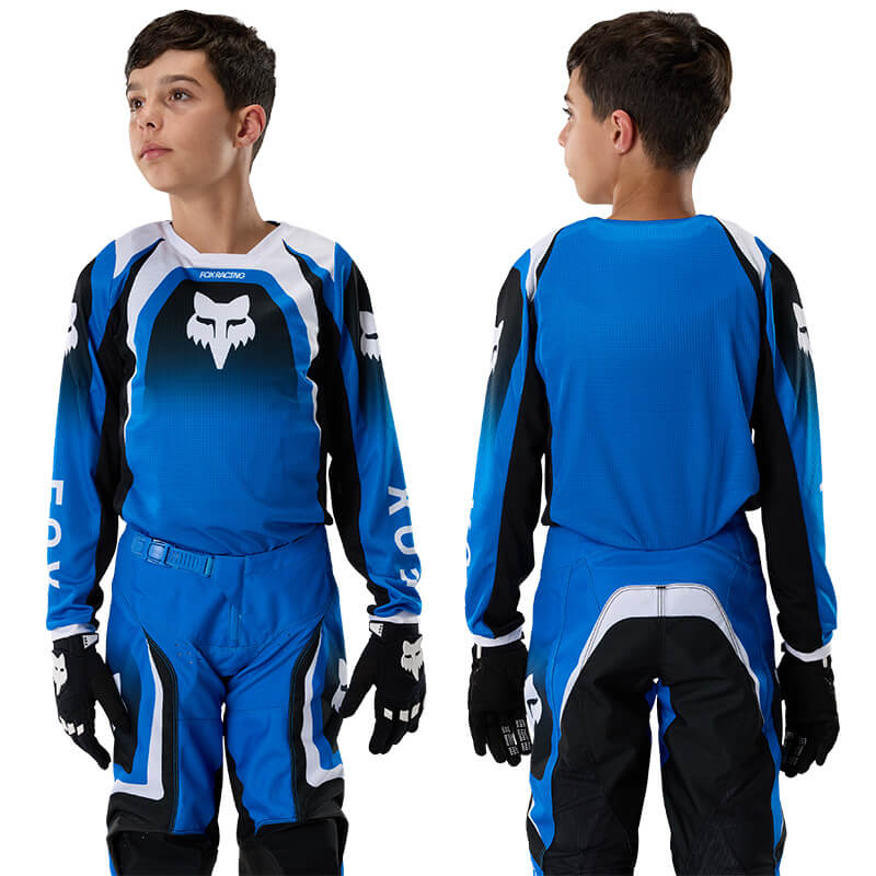 maillot yth fox racing 180 frame bleu 27 sx