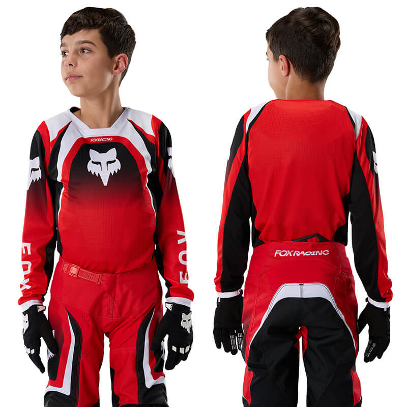 maillot yth fox racing 180 frame rouge 27 sx